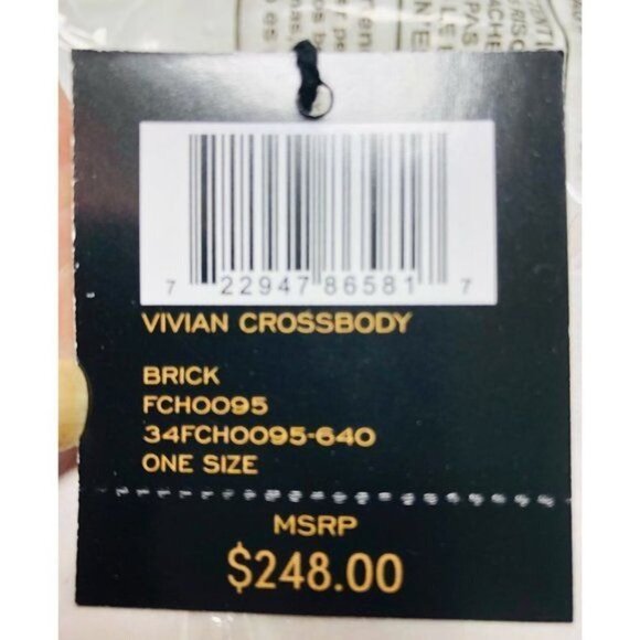 Frye Womens Brick Red Perforated Leather Fold Over Crossbody Handbag New - Picture 9 of 11